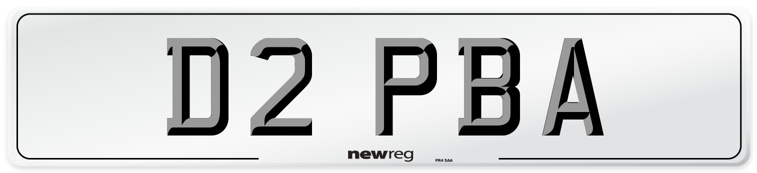 D2 PBA Number Plate from New Reg